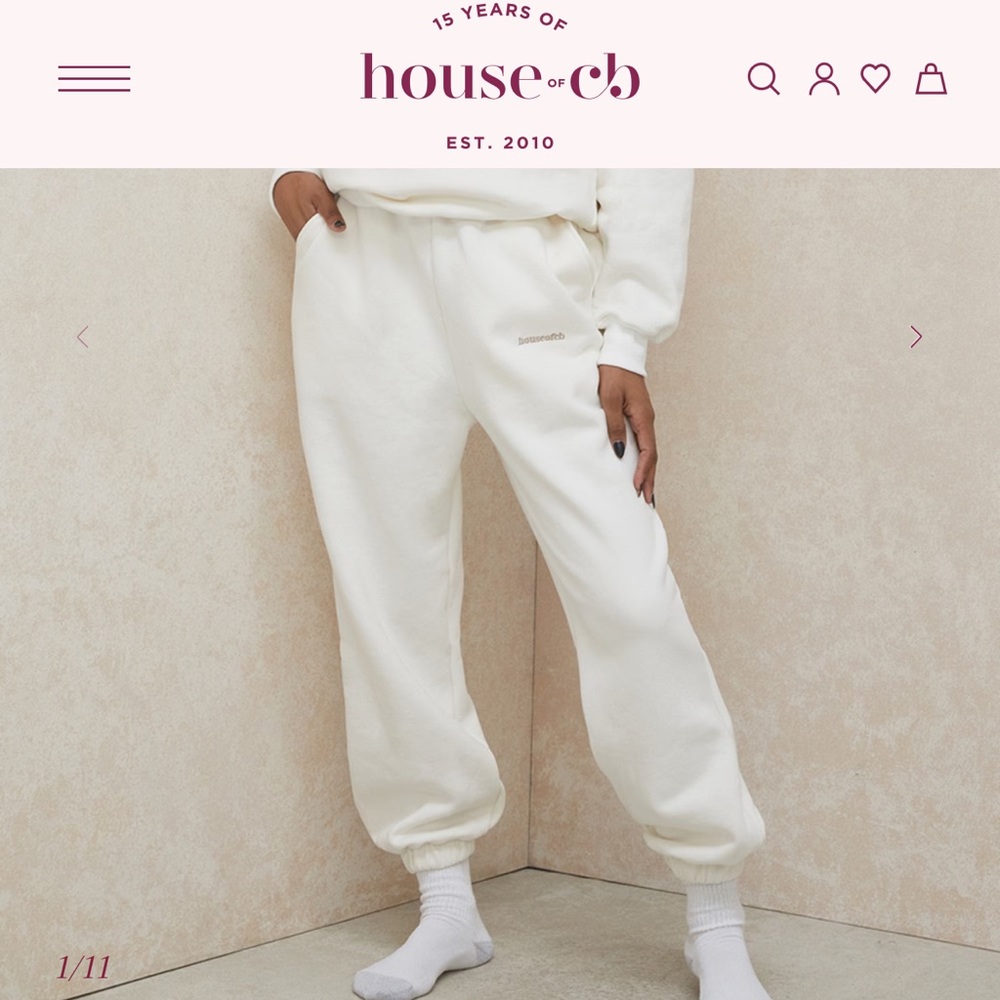 LAST CHANCE! House of CB Off White Jogger Trouser  Sweatpants